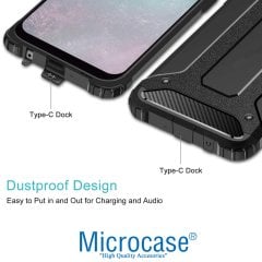 Microcase Samsung Galaxy A20s King Serisi Armor Perfect Koruma Kılıf - Siyah