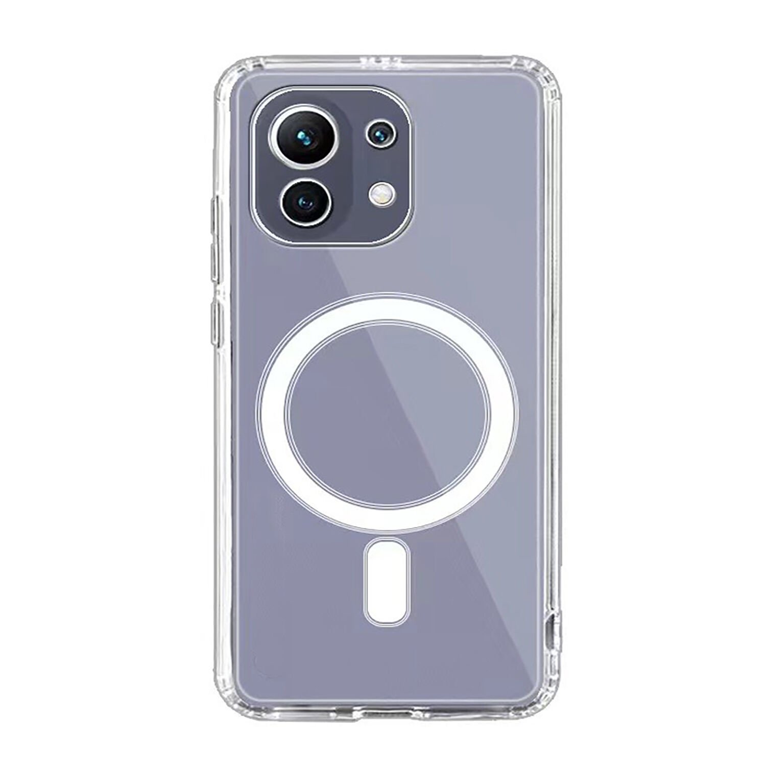 Microcase Xiaomi 11 için Magsafe Manyetik Darbeye Dayanıklı Yarı Esnek Plastik TPU Şeffaf Kılıf - AL8115