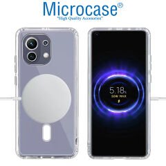 Microcase Xiaomi 11 için Magsafe Manyetik Darbeye Dayanıklı Yarı Esnek Plastik TPU Şeffaf Kılıf - AL8115