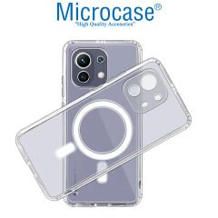 Microcase Xiaomi 11 için Magsafe Manyetik Darbeye Dayanıklı Yarı Esnek Plastik TPU Şeffaf Kılıf - AL8115