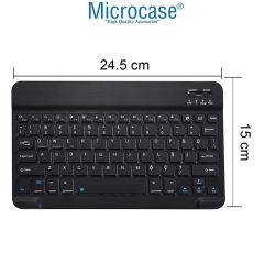 Microcase  Lenovo Tab Plus TB351FU Tablet Uyumlu Tablet Çanta+Türkçe Bluetooth Klavye +Mouse+ Standı AL4383 Lacivert