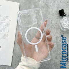 Microcase Xiaomi 11 Pro için Magsafe Manyetik Darbeye Dayanıklı Yarı Esnek Plastik TPU Şeffaf Kılıf - AL8115