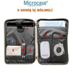 Microcase Samsung Galaxy Tab S10+ S10 Plus Tablet için Omuz Askılı El Tutacaklı Universal Sleeve Taşıma Çantası AL4346 Pembe Mavi Krem
