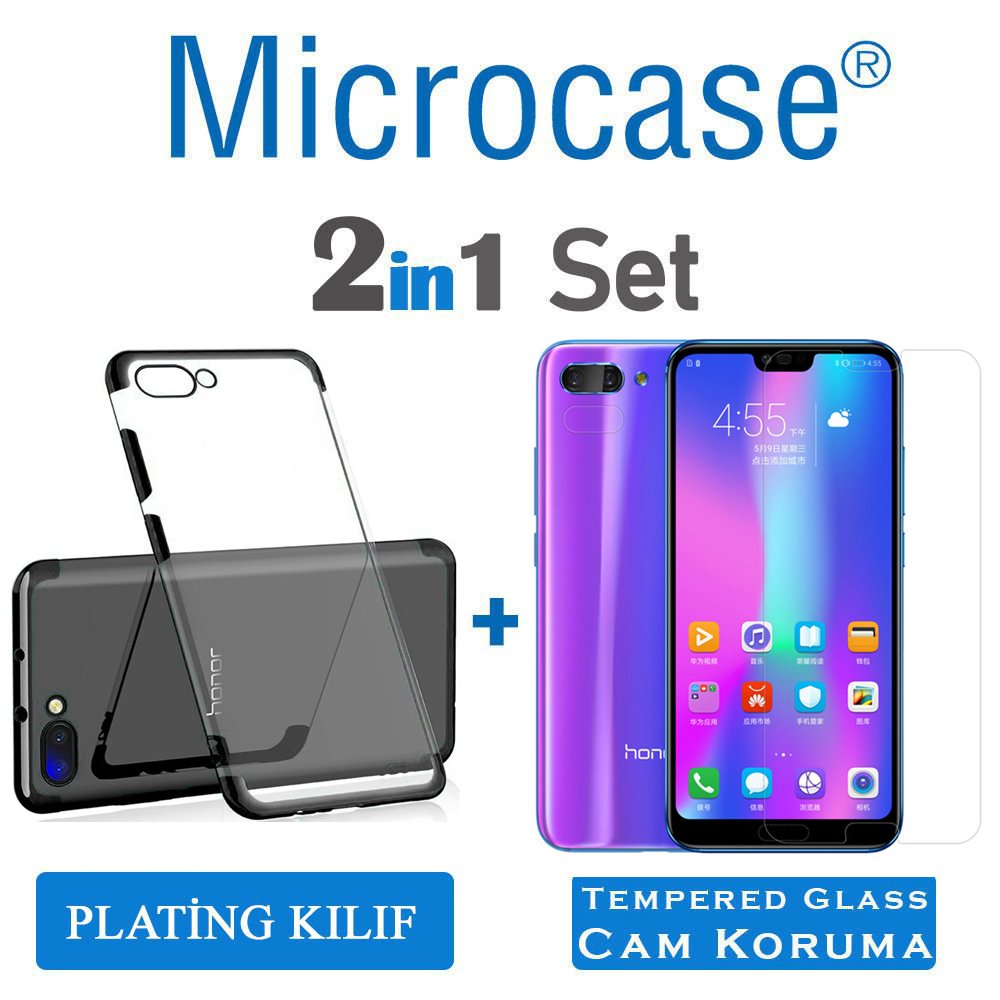 Microcase Huawei Honor 10 Plating Silikon Kılıf + Ekran Koruma