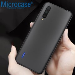 Microcase Xiaomi Mi 9 Lite Elektrocase Serisi Kamera Korumalı Silikon Kılıf - Siyah + Tempered Glass Cam Koruma