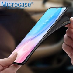 Microcase Xiaomi Mi 9 Lite Elektrocase Serisi Kamera Korumalı Silikon Kılıf - Siyah + Tempered Glass Cam Koruma