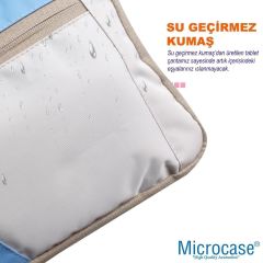 Microcase Apple iPad Mini 2024 8.3 inch Tablet için Omuz Askılı El Tutacaklı Universal Sleeve Taşıma Çantası AL4346 Pembe Mavi Krem