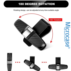 Microcase Universal Oto Güneş Gözlük Tutucu Askılık 360 Döner Başlık 2in1 - AL5239