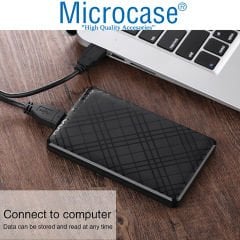 Microcase Taşınabilir Yüksek Hızlı 6Gbps USB 2.0/3.0 SATA 2.5 inch Harici Harddisk Kutusu - AL35162 Siyah