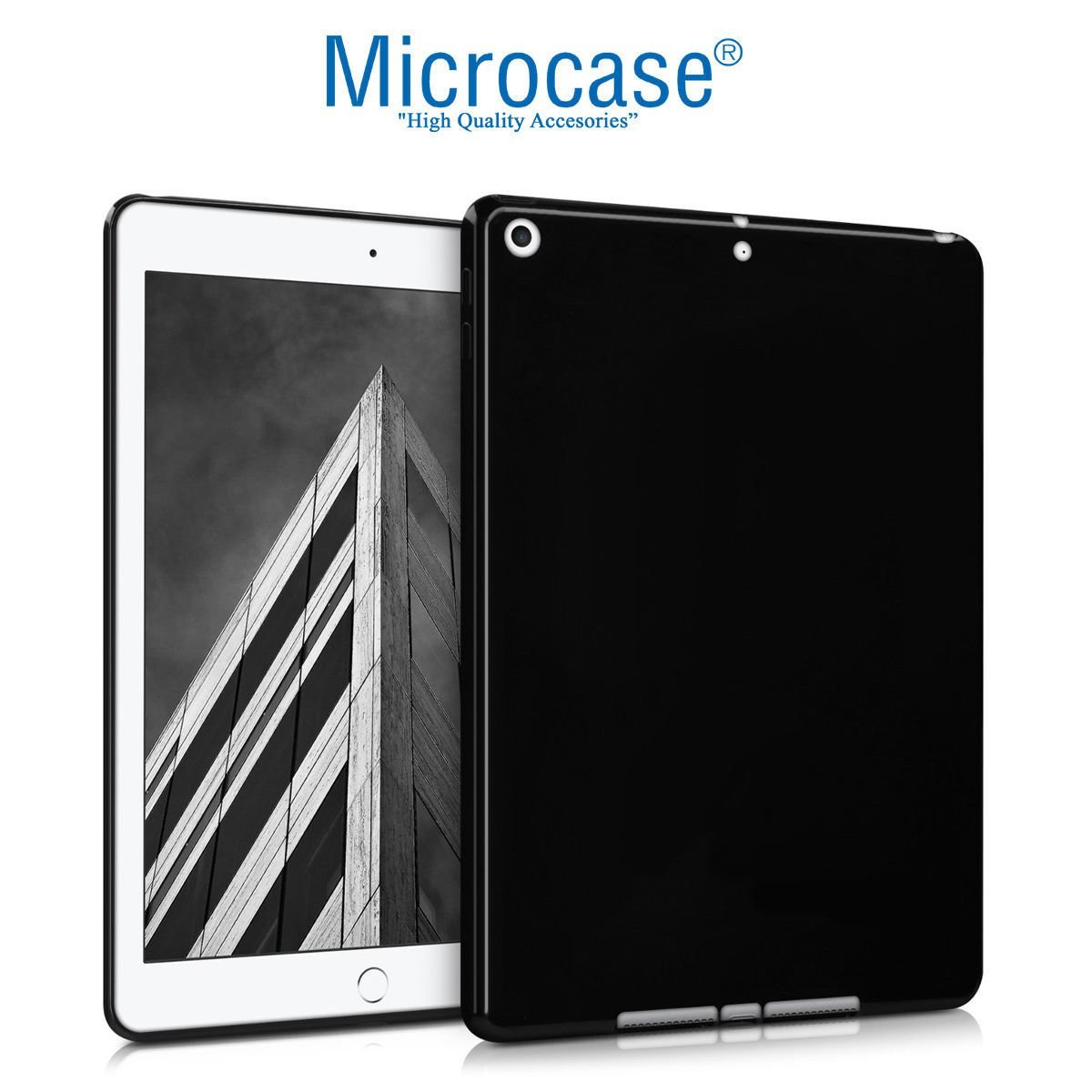 Microcase iPad 9.7 2017 Silikon Soft Kılıf - Siyah