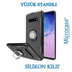 Samsung Galaxy S10 Plus Yüzük Standlı Armor Silikon Kılıf