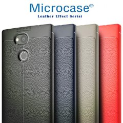 Sony Xperia L2 Leather Effect Tpu Silikon Kılıf