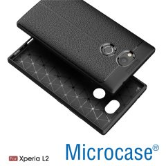 Sony Xperia L2 Leather Effect Tpu Silikon Kılıf