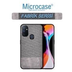Microcase OnePlus Nord N100 Fabrik Serisi Kumaş ve Deri Desen Kılıf (SEÇENEKLi)