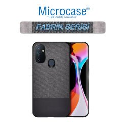 Microcase OnePlus Nord N100 Fabrik Serisi Kumaş ve Deri Desen Kılıf (SEÇENEKLi)