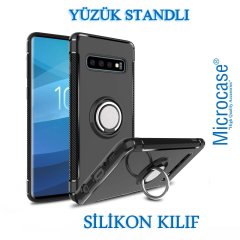 Samsung Galaxy S10 Yüzük Standlı Armor Silikon Kılıf