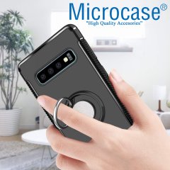 Samsung Galaxy S10 Yüzük Standlı Armor Silikon Kılıf
