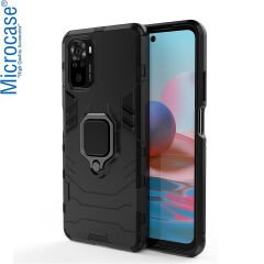 Microcase Xiaomi Poco M5s (Global) Batman Serisi Yüzük Standlı Armor Kılıf - Siyah AL3349