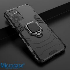 Microcase Xiaomi Poco M5s (Global) Batman Serisi Yüzük Standlı Armor Kılıf - Siyah AL3349