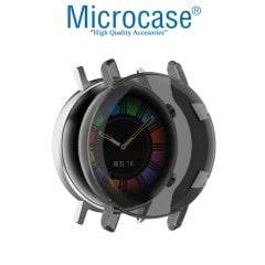 Microcase Huawei Watch GT2 46 mm Önü Kapalı Renkli Tasarım Silikon Kılıf - Füme