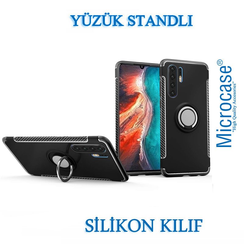 Huawei P30 Pro Yüzük Standlı Armor Silikon Kılıf
