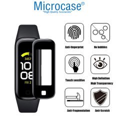 Microcase Samsung Galaxy Fit 2 Tam Kaplayan Kavisli Ekran Koruyucu 3D Pet Film - Siyah