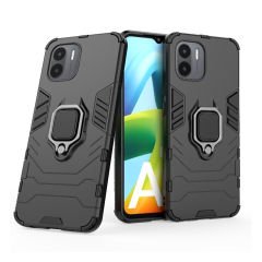 Microcase Xiaomi Redmi A1 / A1 Plus Batman Serisi Yüzük Standlı Armor Kılıf - Siyah AL3349