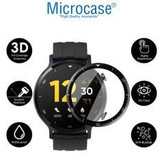 Microcase Realme Watch S Tam Kaplayan Kavisli Ekran Koruyucu 3D Pet Film - Siyah