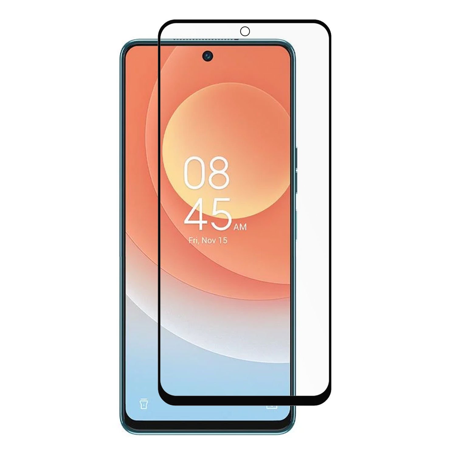 Microcase Tecno Camon 19 Pro için Tam Kaplayan Çerçeveli Tempered Ekran Koruyucu - Siyah AL3276