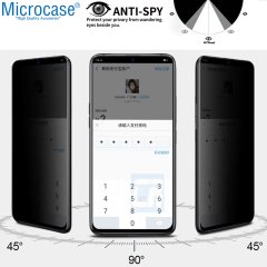 Microcase Xiaomi Redmi Note 8 Privacy Gizlilik Filtreli Tam Kaplayan Tempered Cam - Siyah