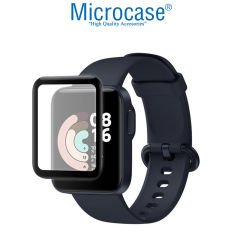 Microcase Xiaomi Mi Watch Lite Tam Kaplayan Kavisli Ekran Koruyucu 3D Pet Film - Siyah