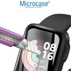 Microcase Xiaomi Mi Watch Lite Tam Kaplayan Kavisli Ekran Koruyucu 3D Pet Film - Siyah