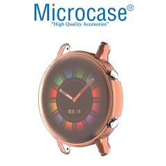 Microcase Huawei Watch GT2 46 mm Önü Kapalı Renkli Tasarım Silikon Kılıf - Toz Pembe