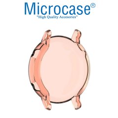 Microcase Huawei Watch GT2 46 mm Önü Kapalı Renkli Tasarım Silikon Kılıf - Toz Pembe