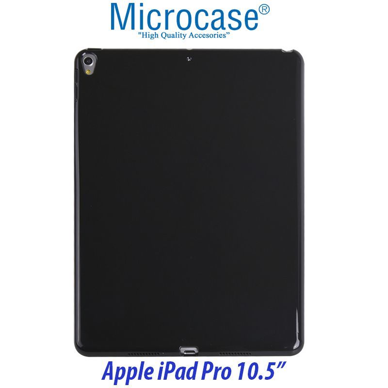 Microcase iPad Pro 10.5 2017 Silikon Soft Kılıf - Siyah + Ekran Koruma