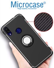 Xiaomi Redmi Note 7 Yüzük Standlı Armor Silikon Kılıf + CAM (SEÇ)