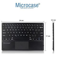Microcase Samsung Tab S9+ S9Plus 12.4 Uyumlu Bluetooth Touchpad Klavye+Bluetooth Mouse+Standlı Kılıf-BKK7