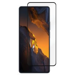Microcase Xiaomi Poco F5 Pro / Redmi K60 / K60 Pro ile uyumlu Tam Kaplayan Çerçeveli Tempered Ekran Koruyucu - Siyah AL3276