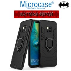 Microcase Huawei Mate 20 Pro Batman Serisi Yüzük Standlı Armor Kılıf Siyah