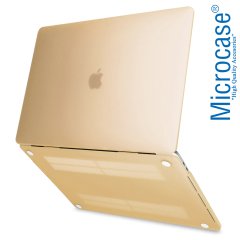 Microcase Macbook Pro 16 inch A2141 A2142 Shell Rubber Kapak Kılıf - Gold