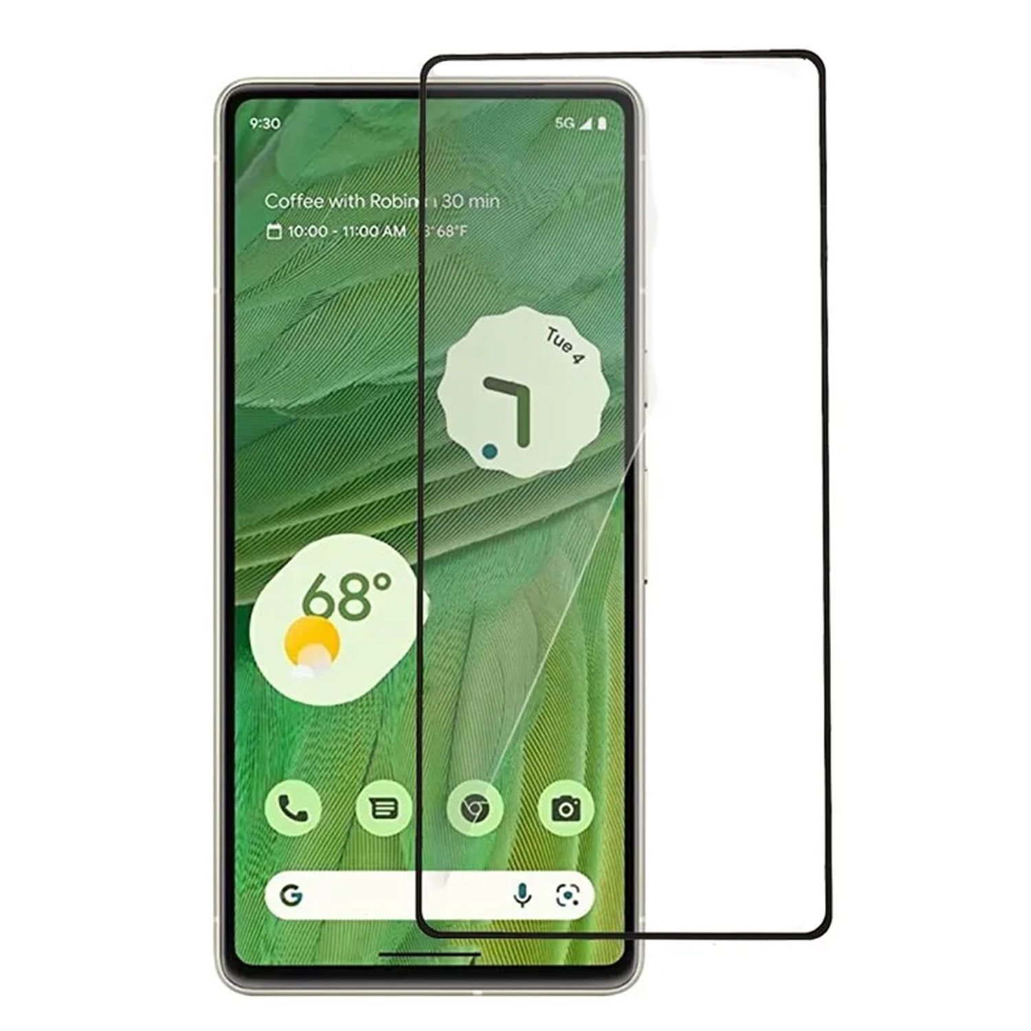 Microcase Google Pixel 7a ile uyumlu Tam Kaplayan Çerçeveli Tempered Ekran Koruyucu - Siyah AL3276