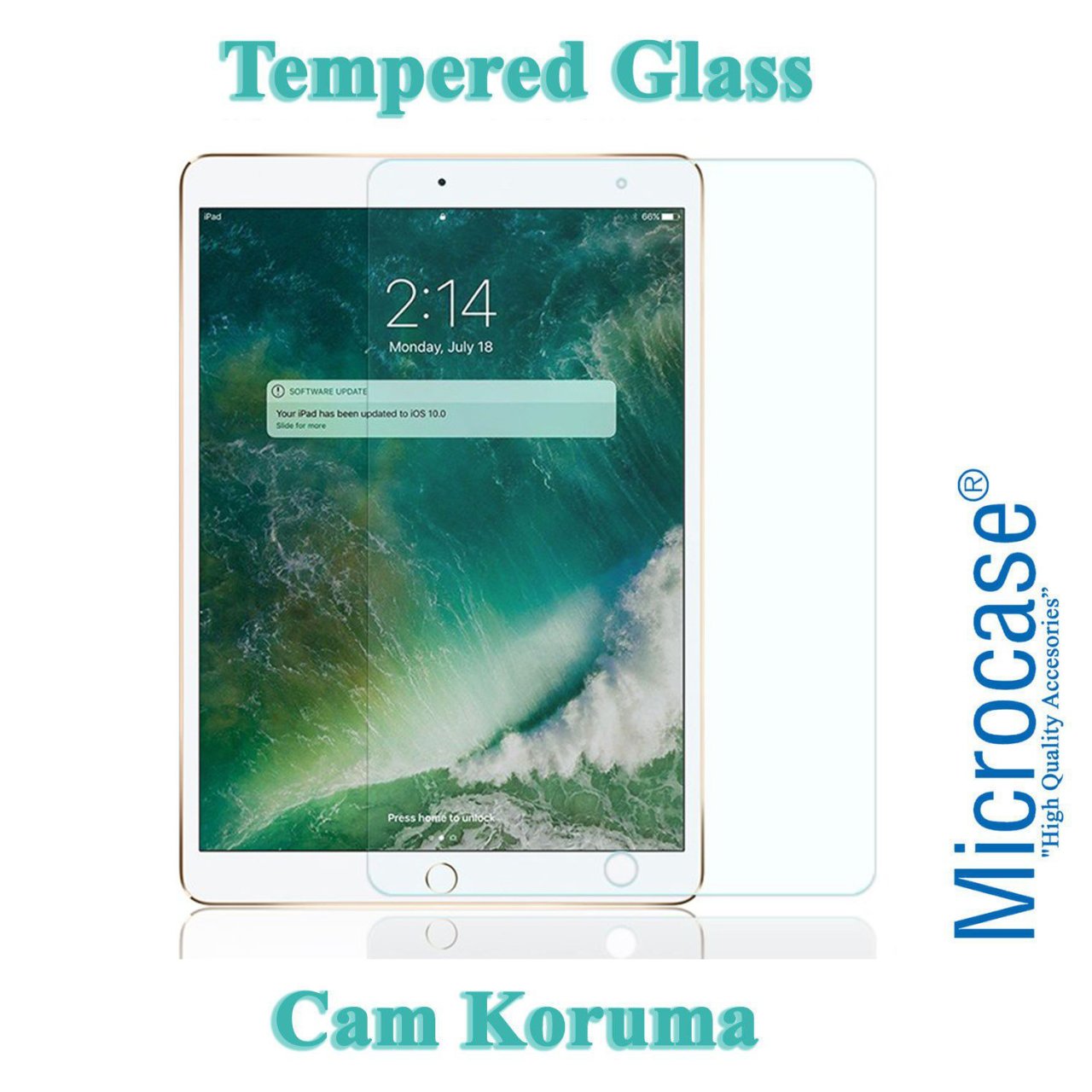 Microcase iPad Pro 10.5 2017 Tempered Glass Cam Koruma