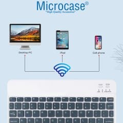 Microcase Tablet ve Telefonlar için Şarjlı Bluetooth Klavye - AL2671 Koyu Mor