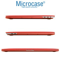 Microcase Macbook Pro 16 inch A2141 A2142 Shell Rubber Kapak Kılıf - Kırmızı