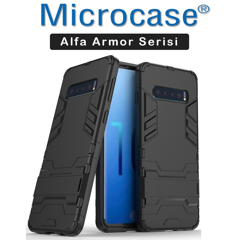Microcase Samsung Galaxy S10 Alfa Serisi Armor Standlı Kılıf