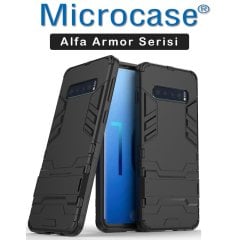 Microcase Samsung Galaxy S10 Alfa Serisi Armor Standlı Kılıf