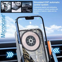 Microcase Araç İçi Manyetik Sensörlü Wireless Kablosuz Şarj Özellikli Telefon Tutucu - AL4107