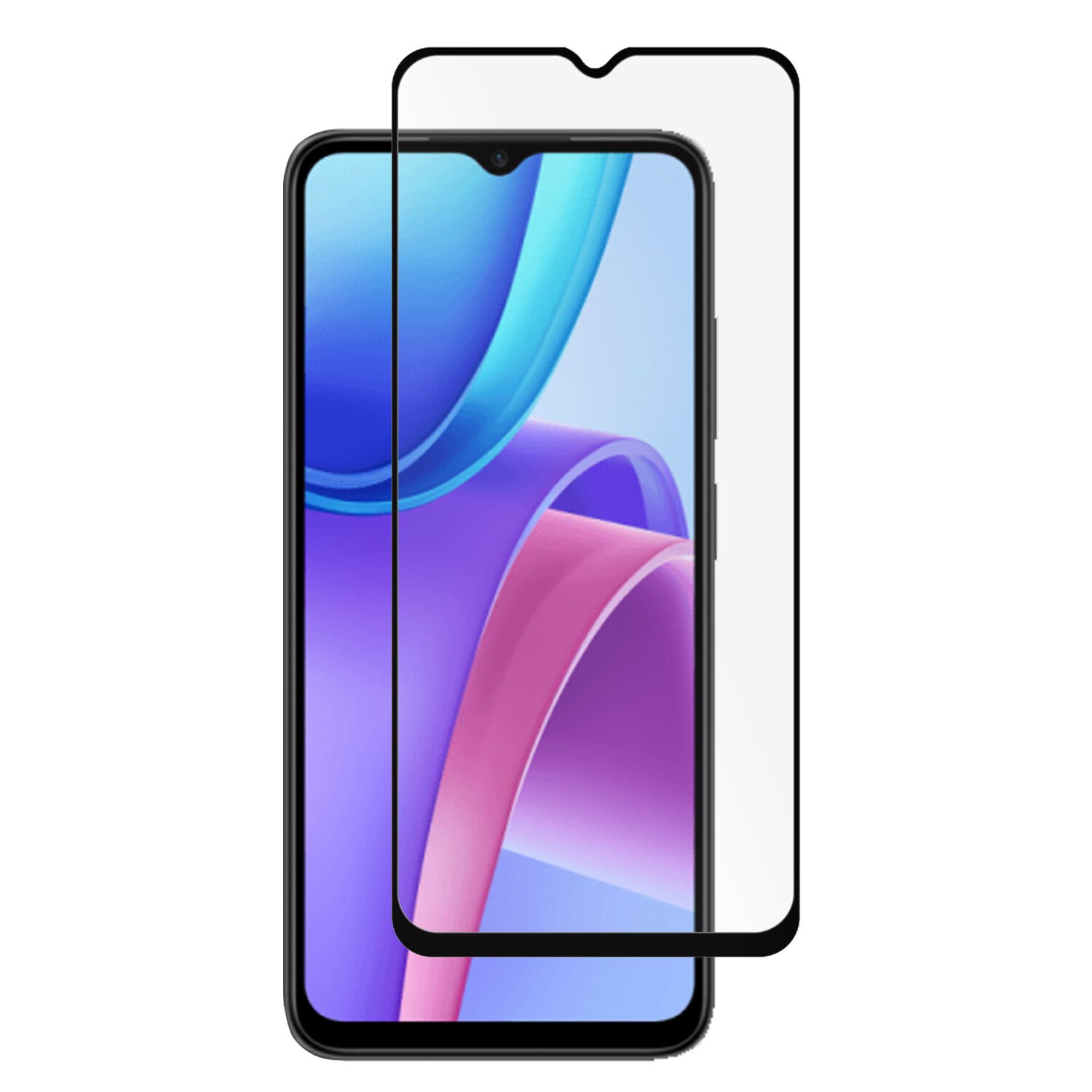 Microcase Xiaomi Redmi Note 11R Global için Tam Kaplayan Çerçeveli Tempered Ekran Koruyucu - Siyah AL3276