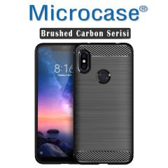 Xiaomi Redmi Note 6 Pro Brushed Carbon Fiber Silikon Kılıf + CAM