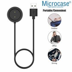 Microcase Xiaomi Amazfit Watch GTS - GTR için Manyetik Şarj Aygıtlı USB Kablo 1 Metre Siyah - AL2512